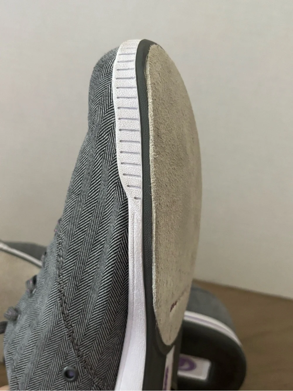 Dexter Gray Herringbone Canvas Lace-Ups with Lavender Lining